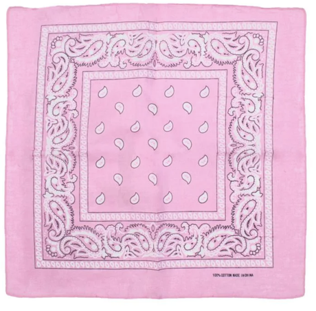 Light Pink Paisley Bandana - 100% Cotton Head Wrap/Durag/Scarf/Mask