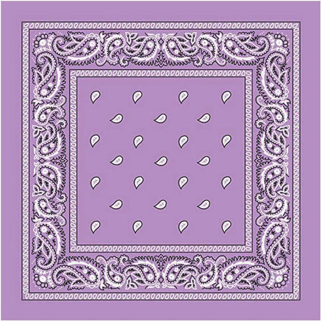 BANDANA Paisley 100% COTTON Head Wrap Durag Bandanna Summer Biker Scarf Mask - Lilac