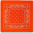 Orange Paisley Bandana - 100% Cotton Head Wrap/Durag/Scarf/Mask