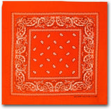 Orange Paisley Bandana - 100% Cotton Head Wrap/Durag/Scarf/Mask