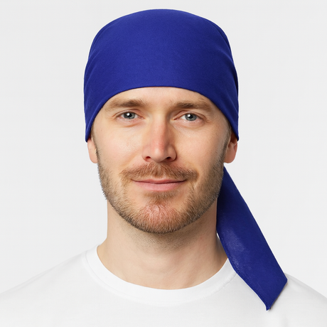 Blue Plain Bandana - 100% Cotton Head Wrap/Durag/Scarf/Mask