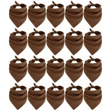 20x Brown Plain Bandana Bulk Pack - 100% Cotton Head Wrap/Durag/Scarf/Mask