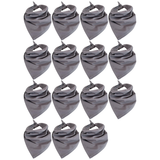 15x Grey Plain Bandana Bulk Pack - 100% Cotton Head Wrap/Durag/Scarf/Mask