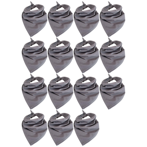 15x Grey Plain Bandana Bulk Pack - 100% Cotton Head Wrap/Durag/Scarf/Mask