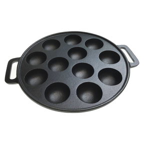 1x Vietnamese Banh Khot Pancake Pan Pack - 12 Dimple Cast Iron w/ Handles