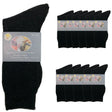 12 Pairs Merino Wool Blend Work Socks Bulk Pack - Black (Heavy Duty Warm Winter Thermal Socks)