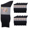 12 Pairs Merino Wool Blend Work Socks Bulk Pack - Charcoal (Heavy Duty Warm Winter Thermal Socks)