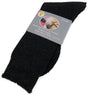 1 Pair Merino Wool Blend Work Socks - Black (Heavy Duty Warm Winter Thermal Socks)