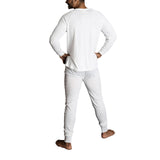 2pcs Mens Merino Wool Blend Thermal Set - Beige (Long Sleeve Top & Long Johns Underwear)