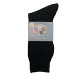 3 Pairs Merino Wool Blend Work Socks Pack - Black (Heavy Duty Warm Winter Thermal Socks)