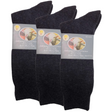 3 Pairs Merino Wool Blend Work Socks Pack - Charcoal (Heavy Duty Warm Winter Thermal Socks)