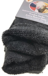 6 Pairs Merino Wool Blend Work Socks Bulk Pack - Black (Heavy Duty Warm Winter Thermal Socks)