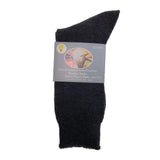 6 Pairs Merino Wool Blend Work Socks Bulk Pack - Charcoal (Heavy Duty Warm Winter Thermal Socks)