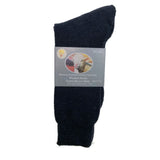 6 Pairs Merino Wool Blend Work Socks Bulk Pack - Navy Blue (Heavy Duty Warm Winter Thermal Socks)