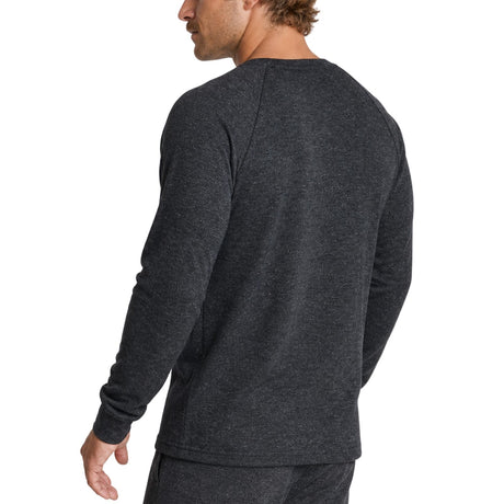 Mens Merino Wool Blend Thermal Long Sleeve Top - Black (Base Layer Underwear)