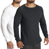 Mens Merino Wool Blend Long Sleeve Thermal Top Underwear Thermals Base Layer - Beige
