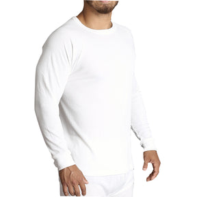 Mens Merino Wool Blend Thermal Long Sleeve Top - Beige (Base Layer Underwear)