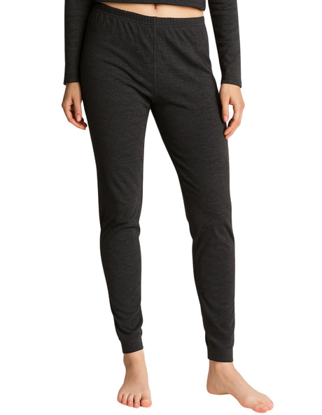 Womens Merino Wool Long Janes Thermal Pants - Black (Warm Base Layer Leggings/Underwear)