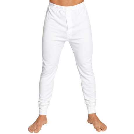 Mens Merino Wool Long John Thermal Pants - Beige (Warm Base Layer Underwear)