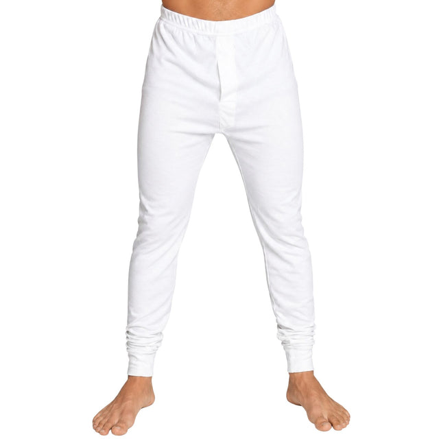 Mens Merino Wool Long John Thermal Pants - Beige (Warm Base Layer Underwear)