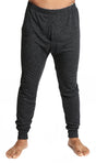 Mens Merino Wool Long John Thermal Pants - Black (Warm Base Layer Underwear)
