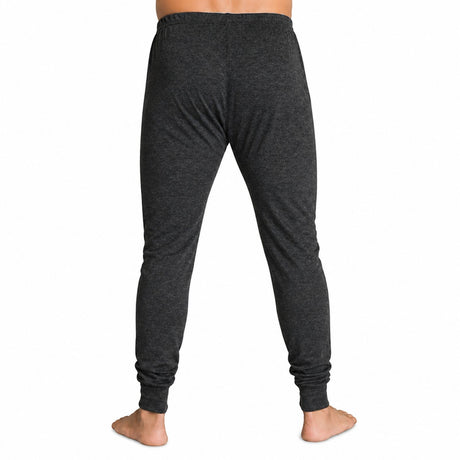 Mens Merino Wool Long John Thermal Pants - Black (Warm Base Layer Underwear)