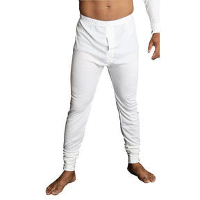 Mens Merino Wool Long John Thermal Pants - Beige (Warm Base Layer Underwear)