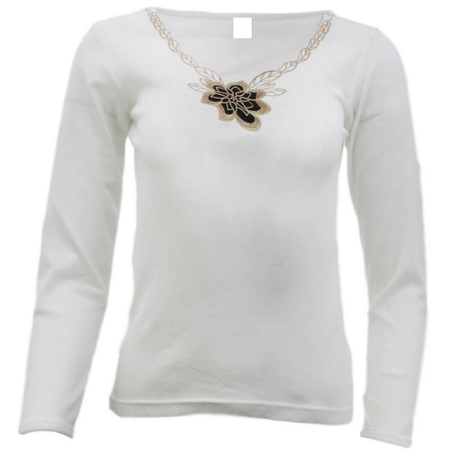 Womens Merino Wool Blend Thermal V Neck Long Sleeve Top - Beige (Spencer Base Layer)