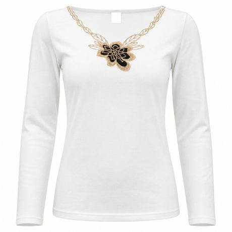 Womens Merino Wool Blend Thermal V Neck Long Sleeve Top - Beige (Spencer Base Layer)