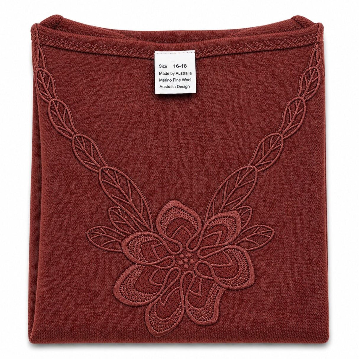 Womens Merino Wool Blend Thermal V Neck Long Sleeve Top - Burgundy (Spencer Base Layer)