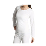 Womens Merino Wool Blend Thermal Long Sleeve Top - Beige (Spencer Base Layer)
