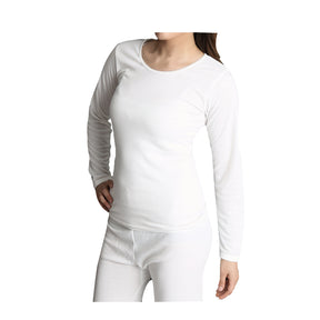 Womens Merino Wool Blend Thermal Long Sleeve Top - Beige (Spencer Base Layer)