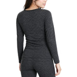 Womens Merino Wool Blend Thermal Long Sleeve Top - Black (Spencer Base Layer)