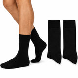 2 Pairs Merino Wool Loose Top Thermal Socks Pack - Black (Diabetic Circulation)