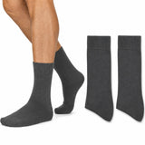 2 Pairs Merino Wool Loose Top Thermal Socks Pack - Grey (Diabetic Circulation)