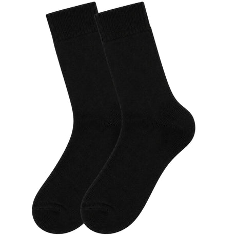 6 Pairs Merino Wool Loose Top Thermal Socks Bulk Pack - Black (Diabetic Circulation)