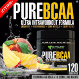 Pure BCAA Intra Workout 120 Serves Branch Chain Amino Acids Recovery in Peach Mango 