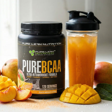 1680g Pure Lean Nutrition BCAA Intra-Workout Powder Bulk - Peach Mango (Branched Chain Amino Acids Recovery)