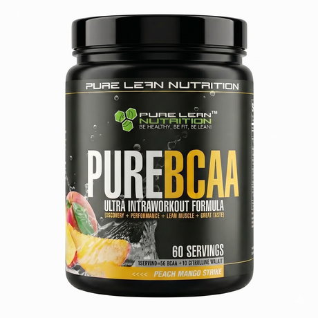 420g Pure Lean Nutrition BCAA Intra-Workout Powder - Peach Mango (Branched Chain Amino Acids Recovery)