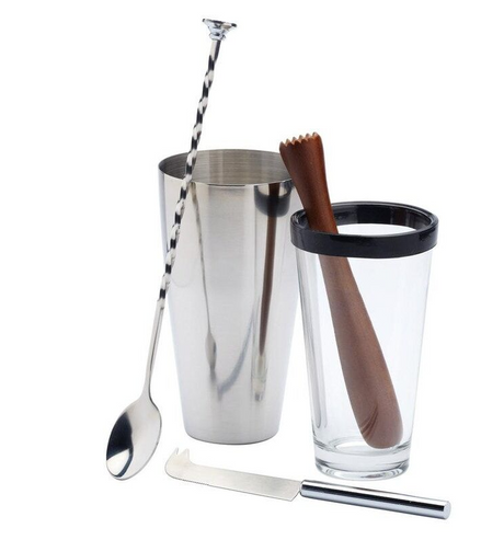 4 Piece Barcraft Mojito Cocktail Kit - Stainless Steel Drinks Maker
