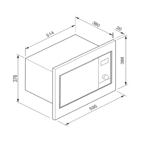 Belling BD28MBK 28 Litre Black Glass Built In Microwave Oven 900W
