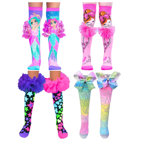 MADMIA 4-Pack Fairy Ballerina Bows & Magic Frills Knee High Socks - Kids & Adults Ages 6-99