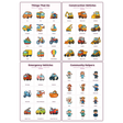 4-Pack Transport & Vehicles Educational Posters Set - A4 Matte Laminated Prints (210x297mm)