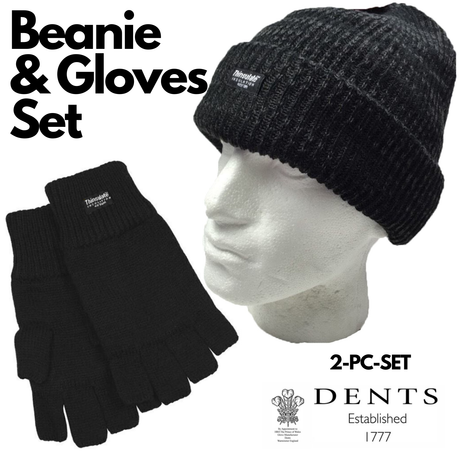 2pcs Set 3M Thinsulate Beanie Hat + Fingerless Knit Gloves Insulation Thermal