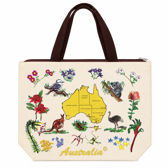 Australia Map Tote Souvevir Gift/Beach Bag w/ Handles (28x38cm)