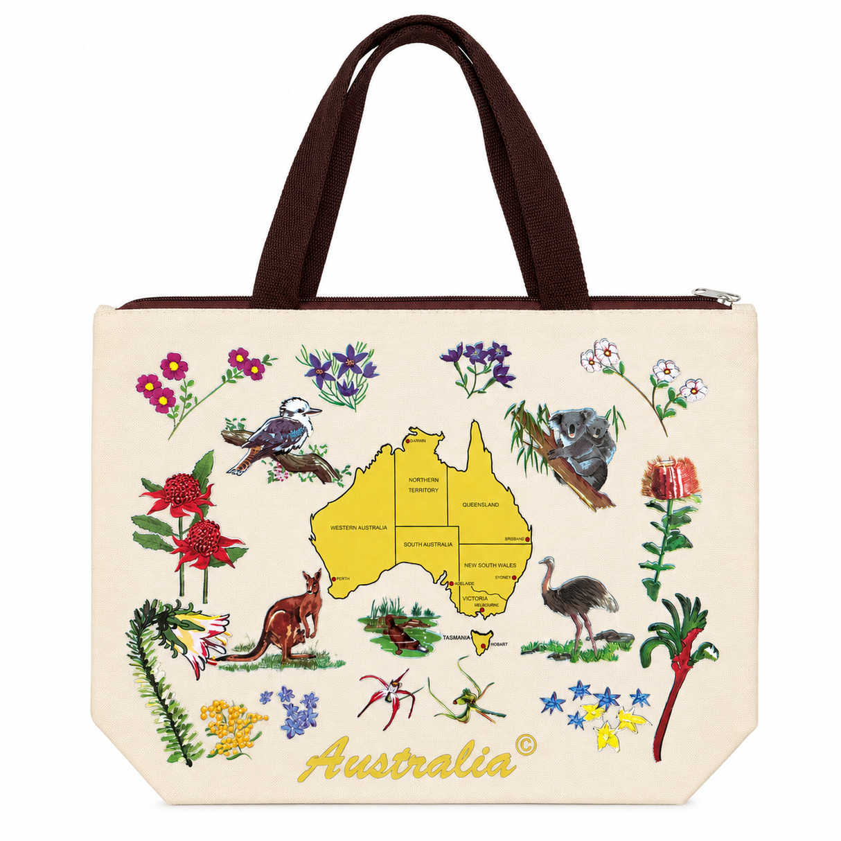 Australia Map Tote Souvevir Gift/Beach Bag w/ Handles (28x38cm)