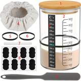 900ml Sourdough Bread Starter Kit with Wide Mouth Glass Fermentation Container