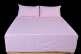 Blush Medallion Pure Cotton Fitted Bed Sheet + Pillowcase Set
