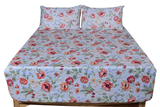 Floral Reverie Pure Cotton Fitted Bed Sheet + Pillowcase Set