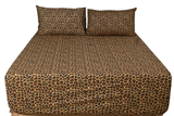 Glam Leopard Pure Cotton Fitted Bed Sheet + Pillowcase Set